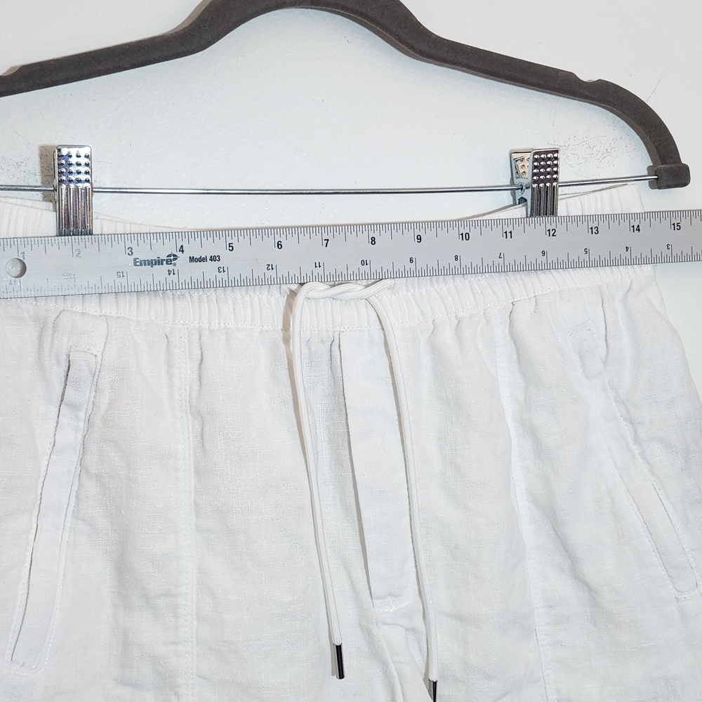 Athleta White Linen Pull-On Shorts Size 4 - Picture 6 of 10